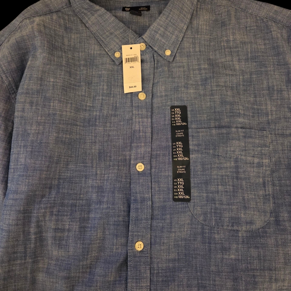 GAP Men's Blue Button-Down Shirt